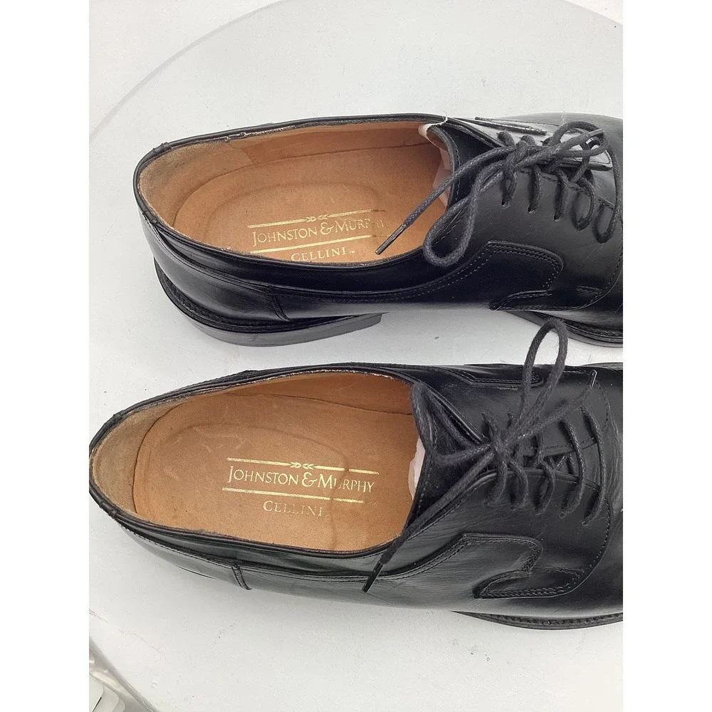 Johnston & Murphy - Men's Plain Toe Derby Oxford Black Leather - Size 9.5M‎